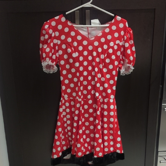 Other - Red Sassy Mouse Polka Dot Dress with Lace Trim Costume - Size 12-14 BNWOT
